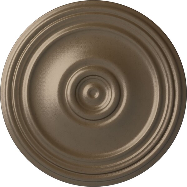 Ekena Millwork Reece Ceiling Medallion (Fits Canopies up to 6 3/4"), Hand-Painted Warm Silver, 21"OD x 1 1/4"P CM21REWSS - main